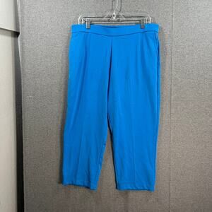 Susan Graver Regular LK Fusion Pull-On Crop Pant Cabana Blue Size Large